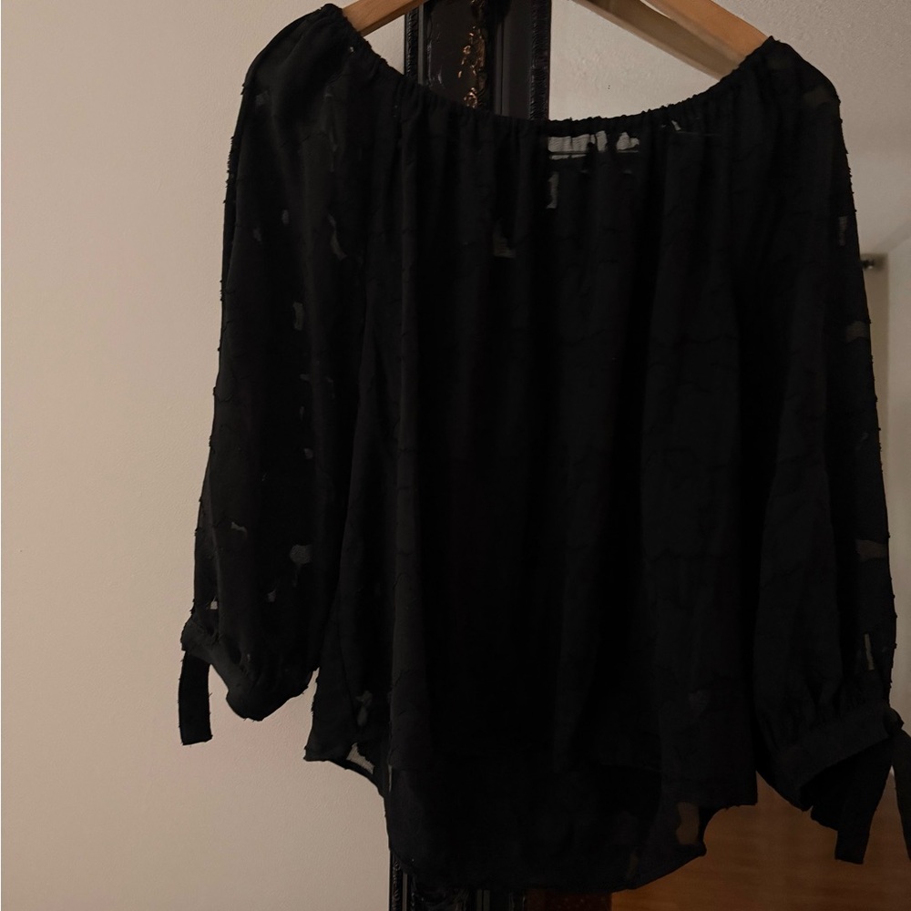 Joe Fresh Black Sheer Blouse